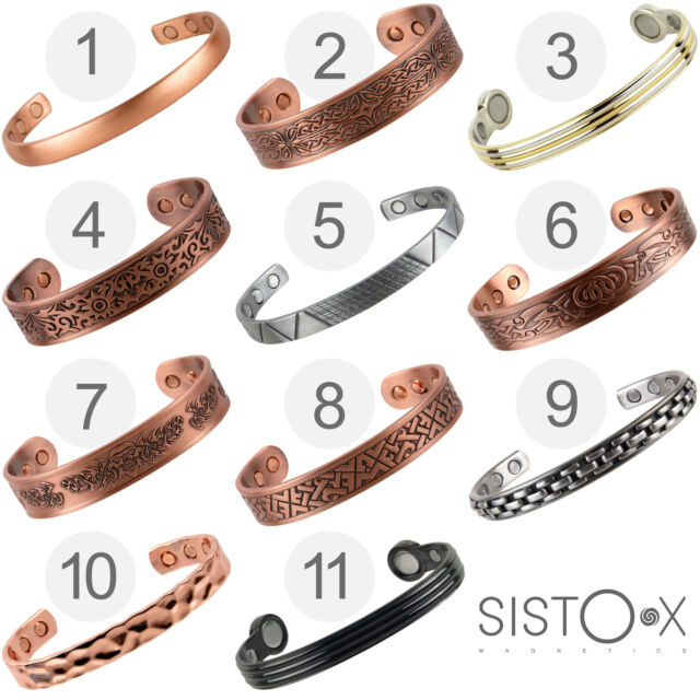 New SISTO-X Magnetic Copper Bracelet Cuff Bangle Therapy BIO Rare Earth NdFeB