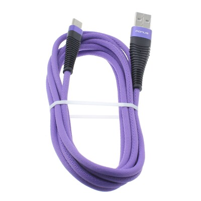 Purple 6ft USB Cable Type-C Charger Cord Power Wire USB-C Long for Tablets