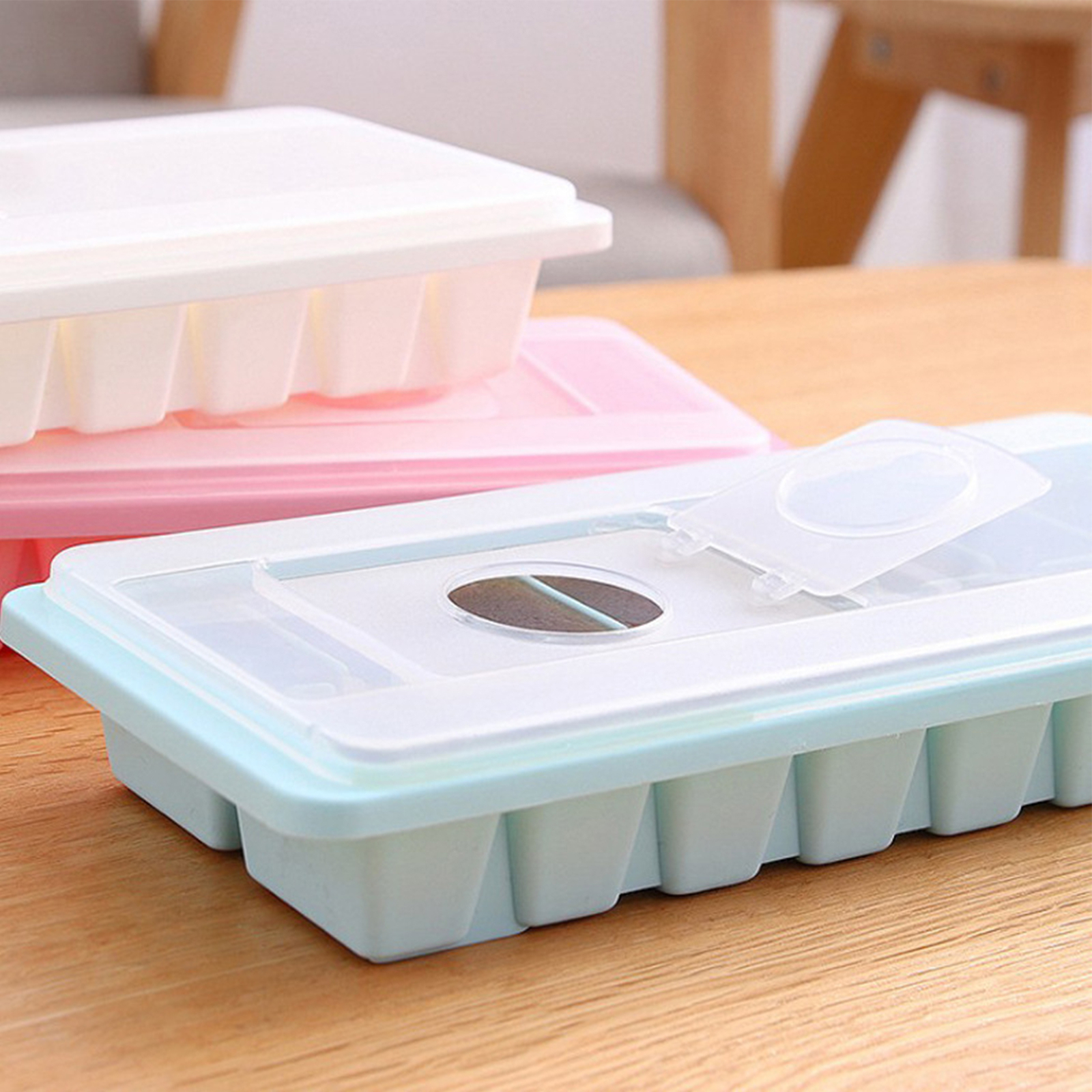 Ice cube tray no spill anti overflow silicone bpa free ice cube tray