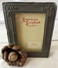 VTG - NOS S. S. Sarna Americana Scrapbook Baseball Glove Photo Frame 4x6 Sports