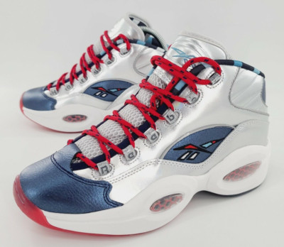 Reebok Classic Question Mid Iverson x Harden OG Meets OG Silver 9.5 USA Olympic