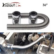 36" Stainless Steel Radiator Flexible Coolant Water Hose Kit with Caps Universal