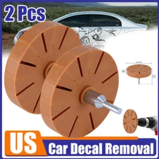2Pcs Car Decal Removal Eraser Wheel for Glue Rubber Remove Adhesive Sticker US