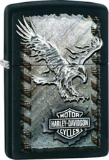 Zippo Harley Davidson Black Matte LIghter, Iron Eagle, #  28485, New In Box