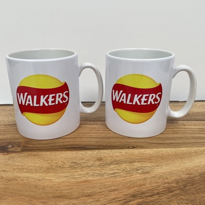 Paar seltene Vintage Walkers Chips Tassen / Becher