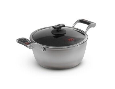 Casseruola Antiaderente Effetto Pietra Con Coperchio - 20 Cm, Adatta A Induzione, Corpo In Alluminio Forgiato
