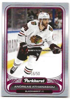 Andreas Athanasiou 2023-24 Upper Deck Parkhurst Pink /50 Chicago Blackhawks