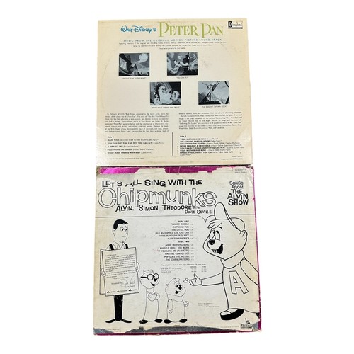 PETER PAN Disney Movie Soundtrack (Vinyl 1963 LP) VG+ & CHIPMUNKS Singalong LOT - Imagen 2 de 4