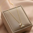 Gold 925 silver whale tail fresh water mother of pearl pendant chain necklace 