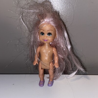 Funville Zuru Sparkle Girlz Mini 4  Doll Toy Pink Hair Euc
