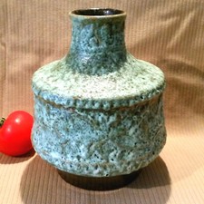 Très spécial vase Fat Lava précoce en pierre turquoise céramique 11 18A Westerwald WGP