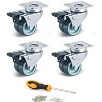 4 X Doppel-Lenkrolle Mit Bremse Ø 50 Mm Rolle RäDer Lenkbar MöBel Strandkorb Usw