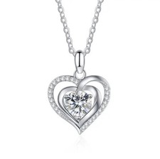 1 Carat Moissanite Necklace D Color VVS1 Pendant Sterling Silver Jewelry