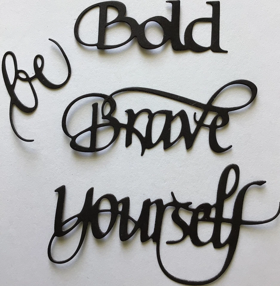 Tarjeta de invitación artesanal para álbumes de recortes de papel con palabras valientes audaces hágalo usted mismo Foto 3 de 3