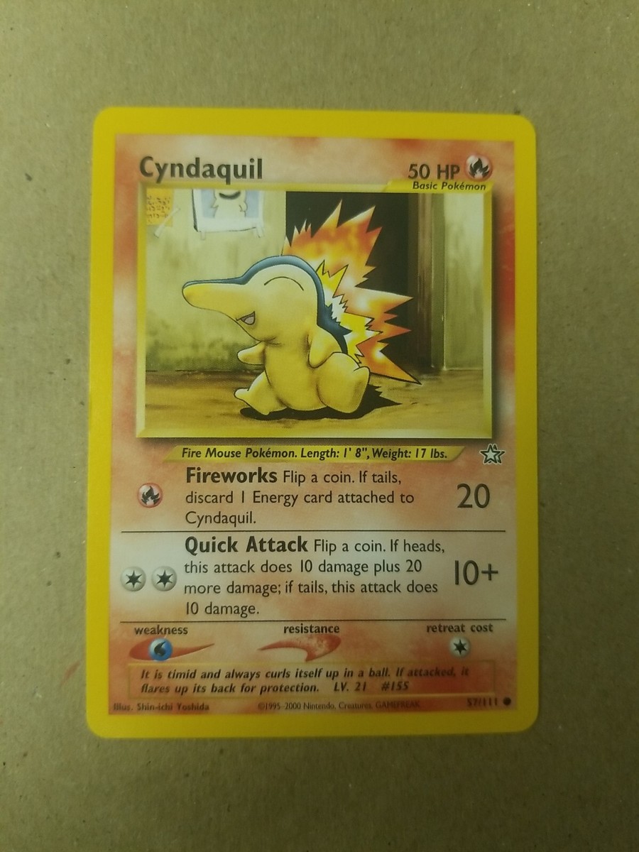 Cyndaquil 57/111 - Neo Genesis - VINTAGE WOTC POKEMON CARD - UNLIMITED - NM Cyndaquil 57/111 - Neo Genesis - VINTAGE WOTC POKEMON CARD - UNLIMITED - NM