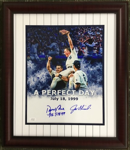 David Cone Joe Girardi Yankees de Nueva York Una Foto Firmada de Día Perfecto Enmarcada Personalizada JSA - Imagen 2 de 8