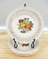 Vernon Ware Metlox Poppytrail Fruit Basket Bread Plates 6 5/8"  Vintage Set of 5