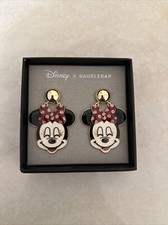DISNEY X Baublebar Minnie Mouse Fun Christmas Red Polka Dot Bow Enamel Earrings