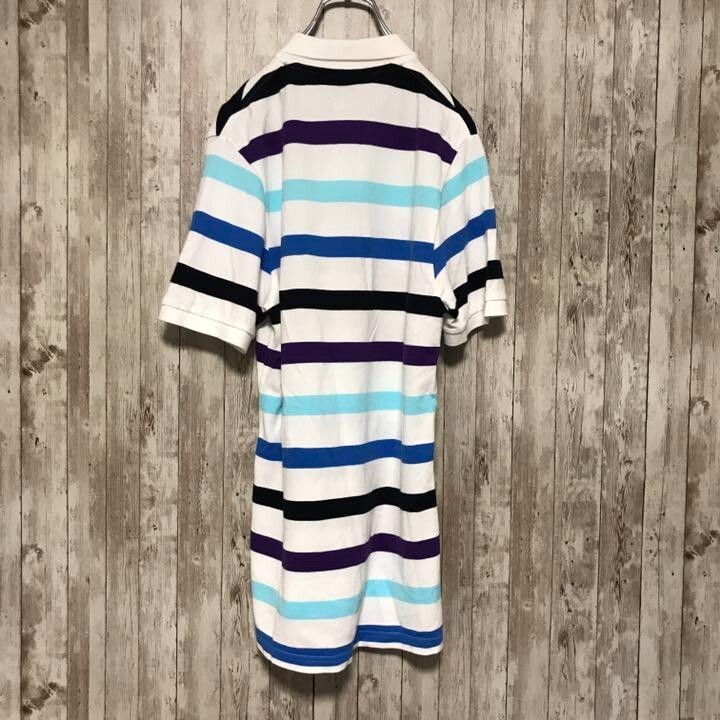 トップス NIKE border design polo shirt size M NIKE Men's Border Windmill Logo Embroidery Polo Shirt Short