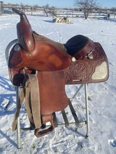 Used 15" Easy Rider Western pleasure/show saddle w/silver, semi bars US made