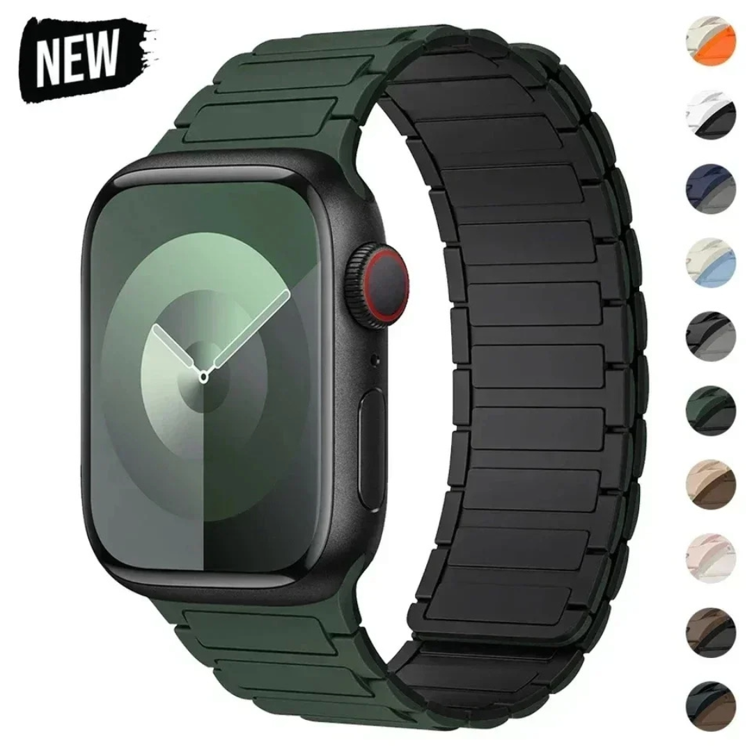 Silicone Magnetic Band for Apple Watch Ultra 2/3 49mm SE Series 10 11 9 8 7 6 5