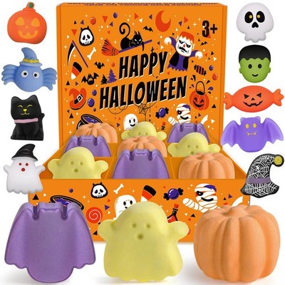9 Pack Halloween Bath Bombs for Kids, Halloween Bubble Kids Bath Bombs with S...
