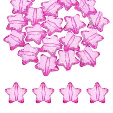20pcs 28mm Acrylic Crystal Star Beads Clear Faceted Beads Light Rose Red