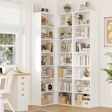 Tall Bookshelf 7 Tier Slim Bookcase Storage Display Shelf Home Unit Rack 220cm