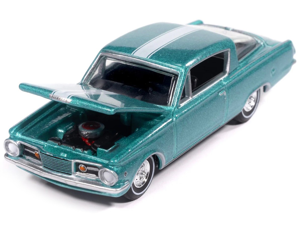 Plymouth Barracuda ミニカー Phantasm 1965 PLYMOUTH BARRACUDA FORMULA S TURQUOISE 1/64 BY AUTO WORLD