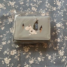 Moomin m6Y TriFold Wallet Light Blue Embroidered Synthetic Leather Used