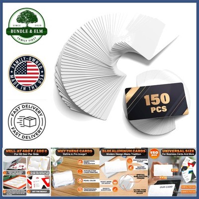 Durable Aluminum Business Card Blanks for Logos and Custom Nameplates, 150 Pcs