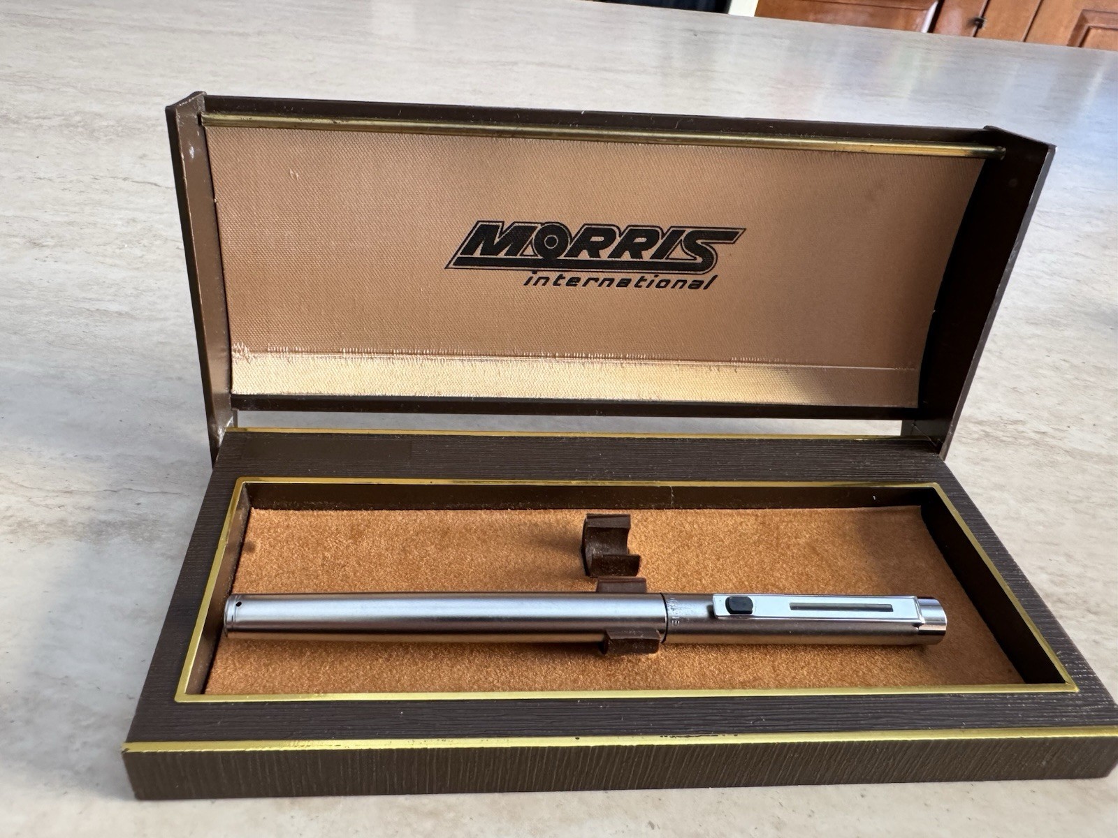 PENNA STILOGRAFICA IN ACCIAO MORRIS ANNI 70 IN BOX DA COLLEZIONE