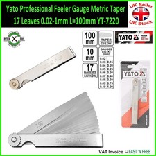 Yato Professional Feeler Gauge Metric Taper 17 Leaves 0.02-1mm L=100mm YT-7220