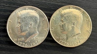 1976 P-D Kennedy Half Dollar 50c CLAD AU Coins (2) - ME5219