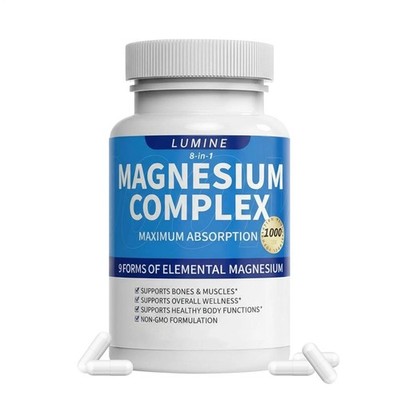 Lumine Magnesium Complex Supplement     Advanced 8-in-1 Elemental 1000 mg