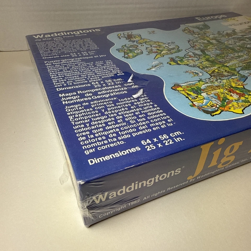 NEW Jig Map Europe Jigsaw Puzzle 1982 Waddingtons Sealed Geography 454 Piece - Image 2 of 4