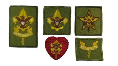 1950s-60s Boy Scouts Complete Rank Set Tenderfoot - Life Patch WORN (WSJ1160)