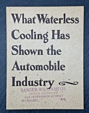 1924 AUTO INDUSTRY WATERLESS COOLING BROCHURE BY FRANKLIN AUTOMOBILE CO WI FP408