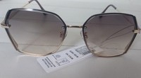 Accessorize London Gold Geometric Sunglasses Brown Gradient Lens Metal Frame