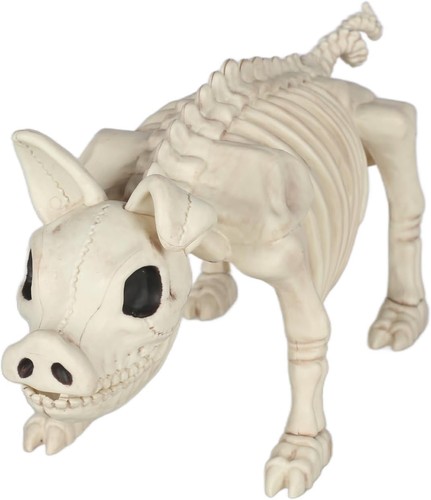 Pig Skeleton Halloween Decoration 6.5 in. H x 5.25 in. W 1 pk - Picture 7 of 9
