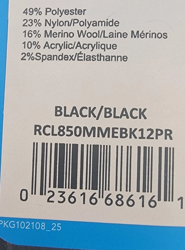 2 pares de calcetines Columbia para hombre cuarto de caminata lana merino zapatos negros talla 6-12 Foto 3 de 3