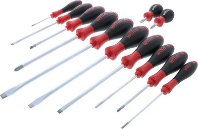 Wiha 30297 12 Piece Softfinish Slotted And Phillips Screwdriver Set
