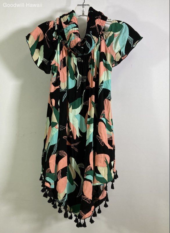 AVA SKY Multi-pattern Short Sleeve Pull-over Dres… - image 1