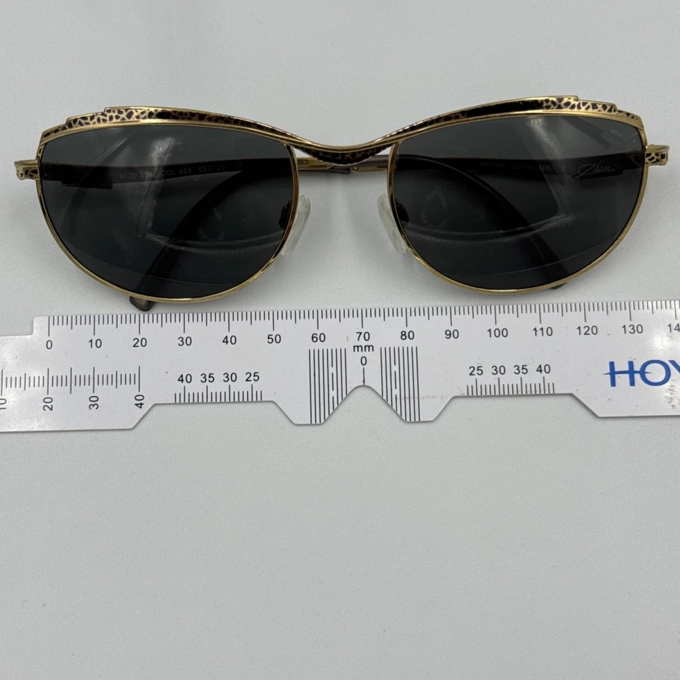 Cazal 258 432 Gold Vintage 1980’s Sunglass W/Grey Custom New Polarized Lens55mm - Image 4 of 4