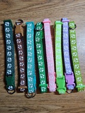 8 New Puppy Collars - Nylon with Metal ID Loop  Snap Buckle
