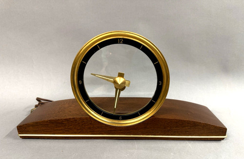 Vintage 1950’s JEFFERSON Golden View Electric Mantle / Shelf Clock