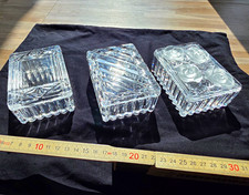 Enesco Set aus 3x Schmuckdosen Schatullen Bleikristall Kristallglas Vintage