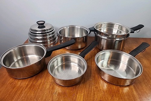 Vintage Duncan Hines 11-piece Cookware Set 3-Ply 18-8 Stainless Steel Regal Ware - Picture 1 of 21