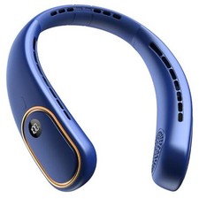 Portable Neck Fan - Hands Free Personal Fan, Rechargeable Bladeless Fan Blue