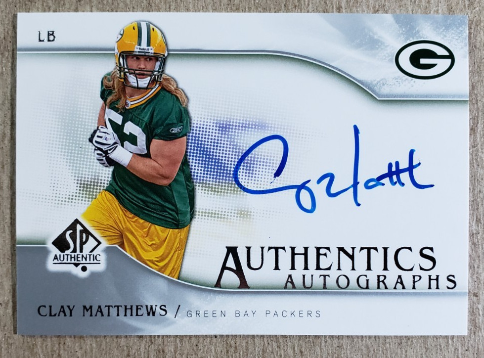2009 SP Authentic Clay Matthews Auto RC #SP-CM Green Bay Packers Autograph